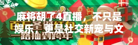 麻将胡了4直播，不只是娱乐，更是社交新宠与文化传承的窗口