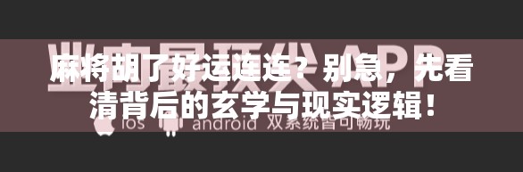 麻将胡了好运连连?别急,先看清背后的玄学与现实逻辑! 麻将胡了好运连连?别急,先看清背后的玄学与现实逻辑!